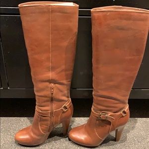 Cognac knee high boots Aldo